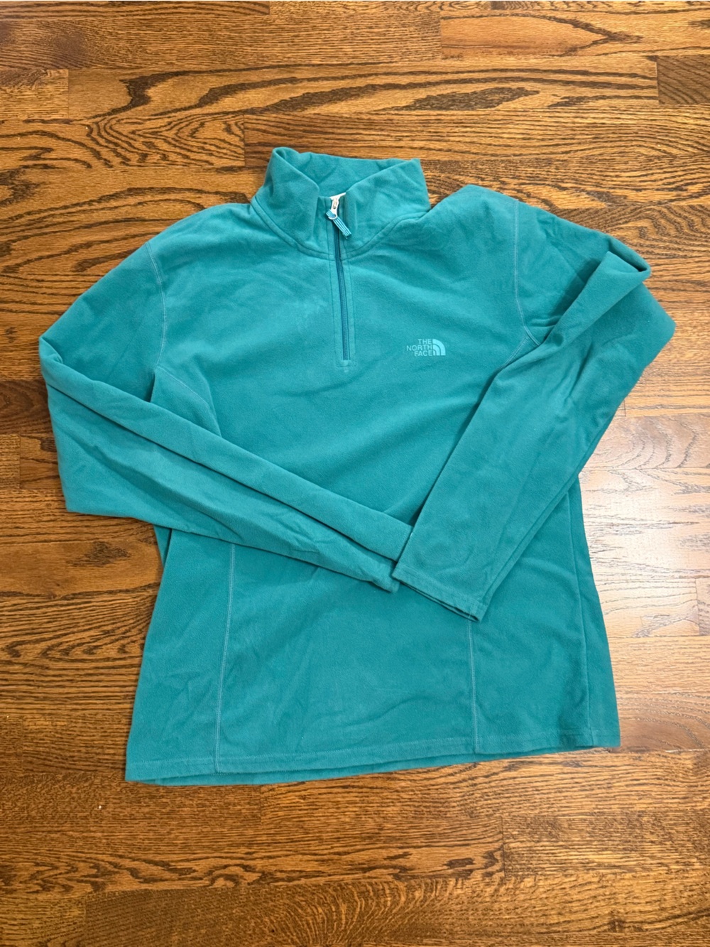 The North Face Girls Teal Quarter-Zip Fleece Top